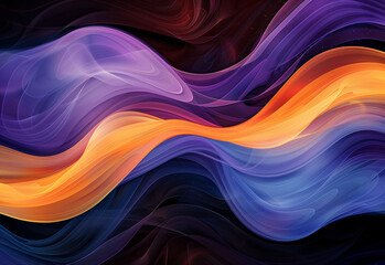 Abstract Silk Waves: Graceful Flow of Color in Purple and Gold for Dynamic Textile Patterns and Vibrant Graphic Art