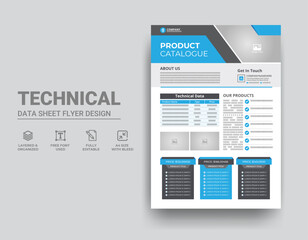 Technical Data Sheet Template Price Table Flyer Design