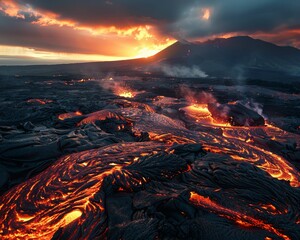 Volcanic landscapes exploration, Earths power, creations edge