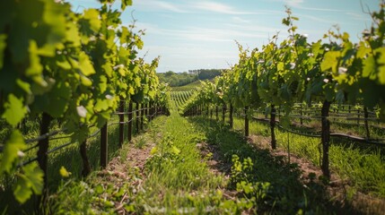Fototapeta na wymiar Winery tour, vineyard vistas, essence of the grape