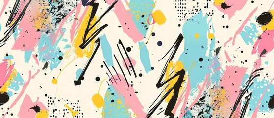 An isolated modern set of splatter painted lines, zigzag lines and grungy dots. Urban graffiti drawing strokes and dirty street art texture. Black dots print and splattered lines.