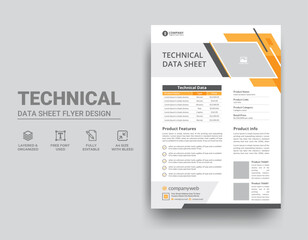 Technical Data Sheet Flyer Template Design