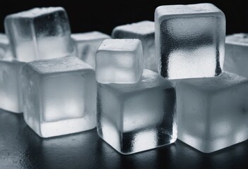 ice cube on black background