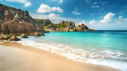 Obraz premium Tranquil Shores: Refreshing Ocean Bliss