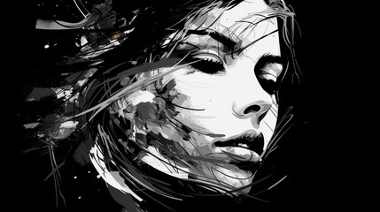 love on a woman's face. Generated AI