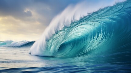 Majestic blue wave - obrazy, fototapety, plakaty