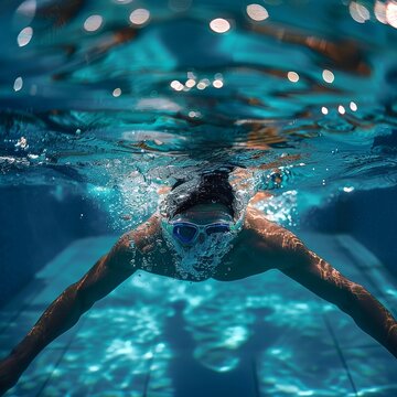 Recovery swim, gentle laps healing body and mind