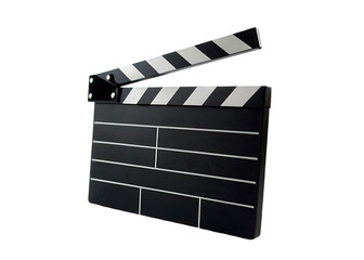 black white film clapper isolated on white