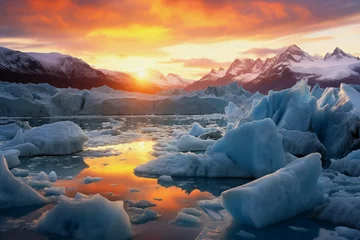 Poster glaciers melted by global warming  © Diliara