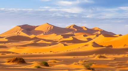 Naklejka premium Serenity of Sand Dunes Under a Clear Blue Sky