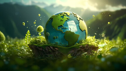 Obraz na płótnie Canvas Environmental technology concept. Sustainable development goals. Saving the environment sustainable. Environment World Earth Day.