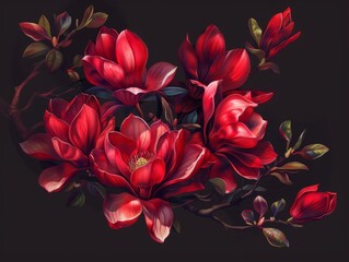 Floral natural art , beautiful vintage botanical flowers. trend art botanical design, vintage colors. Generative AI - 776095055