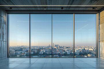 empty office, the panoramic windows