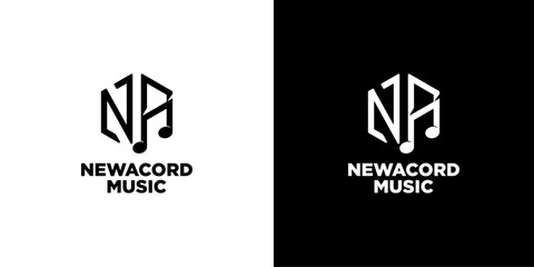 NA Letter Logo Design. The Concept of a Modern Music Logo