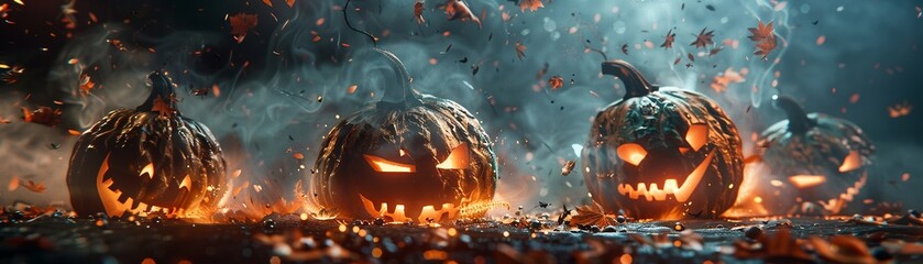 Business consultancy run by pumpkin monsters, clever and unconventional, strategic and mysterious environment , sci-fi tone, technology