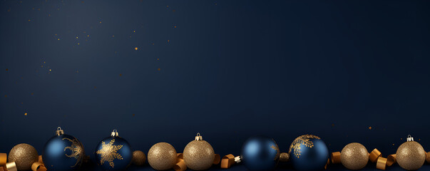 Luxurious Christmas balls on dark background, Christmas and New Year minimalistic background