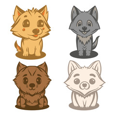 Hand drawn cute dog collection