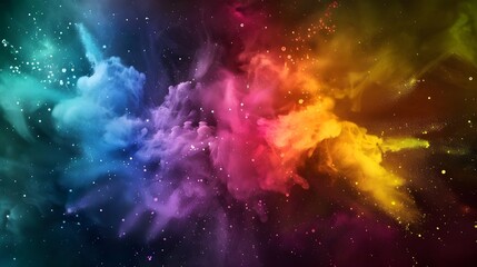 Fototapeta premium Explosion of colored powder Abstract colored background