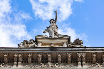 Closeup Statue Of Mercury in Lviv, Ukraine