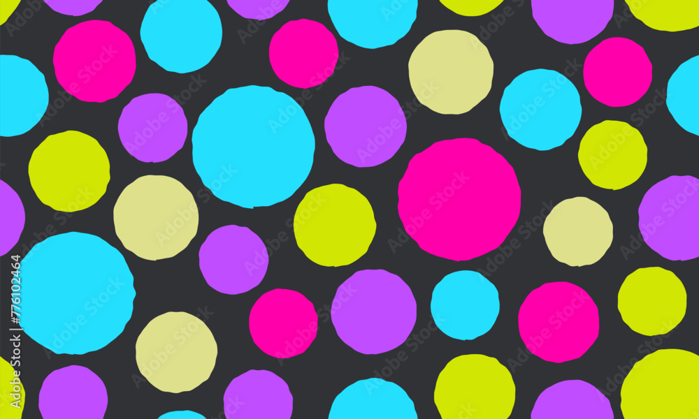 Aufkleber colorful circle doodle seamless pattern. seamless hand drawn pattern with colorful dots. vector brus