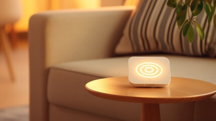 Smart Home Connectivity -  WiFi Symbol in Warm Ambience 