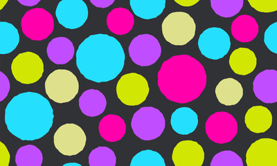 Colorful circle doodle seamless pattern. Seamless hand drawn pattern with colorful dots. Vector brush strokes design elements. Perfect for wallpapers, pattern fills, web page backgrounds, surface text - 776102464