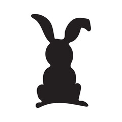 Silhouette of rabbit isolated on white backbround, eps10