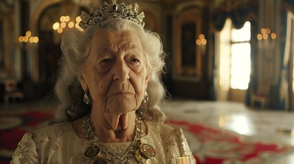 cinematic still,100 year old female, long white hair-