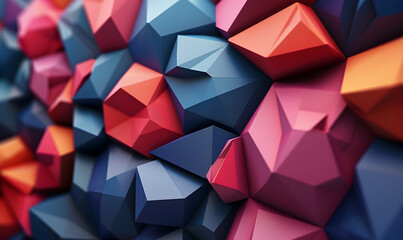 cinematic abstract 3d shapes with different color