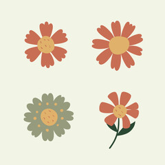 set of flowers illustration 