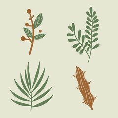 vector set of leaves