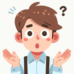 vector image of shocked male expression