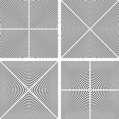 Set of Circle Lines Patterns. Abstract Geometric Textured Backgrounds.  - 776107813