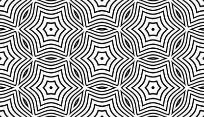 Seamless Geometric Pattern. Abstract Black and White Texture.  - 776107823