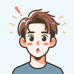 vector image of shocked male expression
