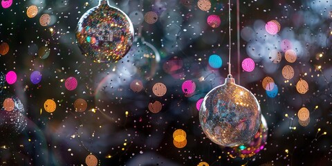 Ball drop replica, glittering against dark sky, iconic New Year&acirc;&euro;&trade;s Eve frame 