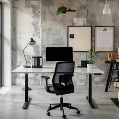 Modern Minimalist Office with Standing Desk