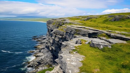 Fototapeta na wymiar View of the Burren Coast of County 