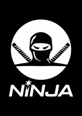 ninja head idea vector logo design