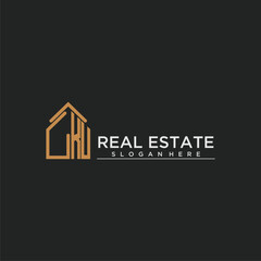 KU initial monogram logo for real estate design