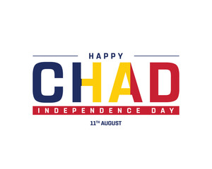 Typography of Independence Day, National Day of Ecuador, Vector and editable file for Independence Day, Flag colors typography, Independence Day of Chad, Happy Independence day Chad, Chad Independence