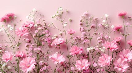 Delicate pink flowers against a soft pastel background, ideal for spring-themed designs and backgrounds.