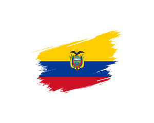 Typography of Independence Day, National Day of Ecuador, Independence Day, Flag colors typography, Independence Day of Ecuador, Flag of Ecuador, 10th August, Brush Flag