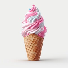 Ice cream clipart on white background. Sweet cream dessert.