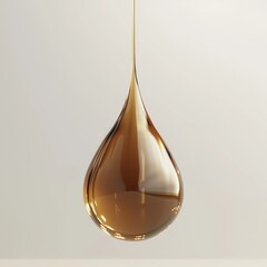 Oil drop concept. Golden liquid droplet.
