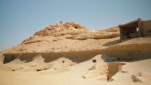 tombs in siwa oasis, egypt. death mountain