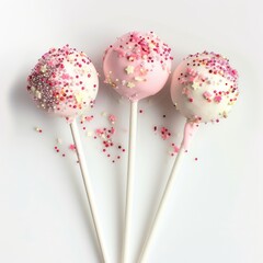 Candy on a stick. Cakepops. Sweet lollipop dessert on stick