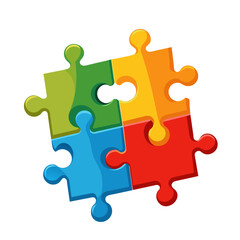 Obraz premium colorfull puzzle art drawn on white background