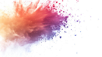 colorful mixed rainbow powder explosion isolated on white background ,Explosion of colored powder on white background
