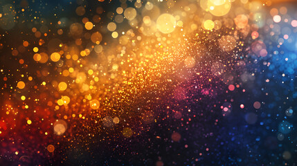 Shiny warm golden bokeh blurred colorful background , Abstract background with copy  ,Magic Background With Color Festive background with natural bokeh and bright golden lights